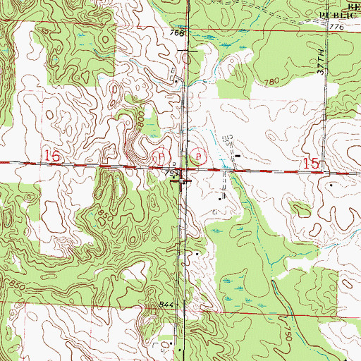 Topographic Map of Reeds Hill School (historical), WI