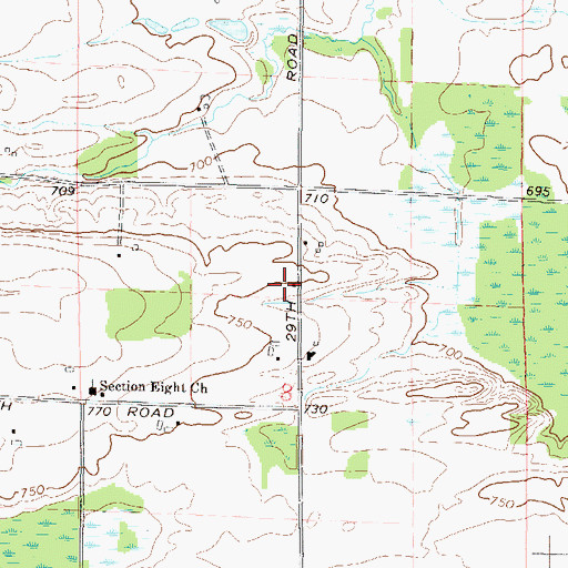 Topographic Map of Section Eight School (historical), WI