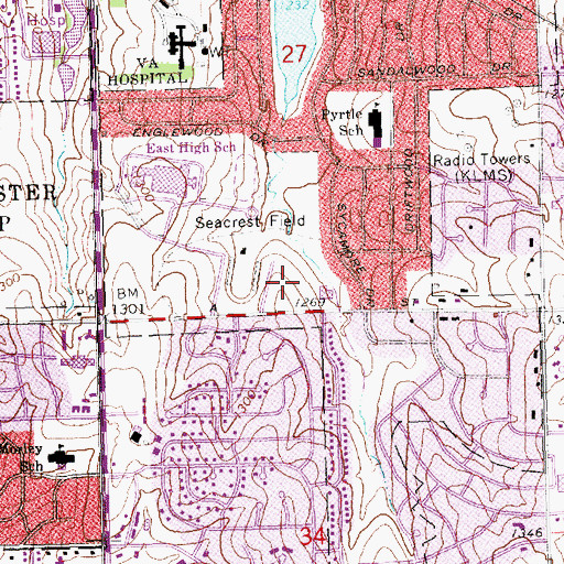 Topographic Map of Township of Stevens Creek, NE