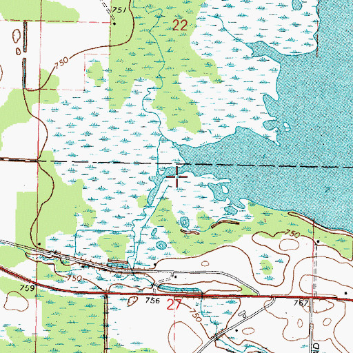 Topographic Map of Little River, WI