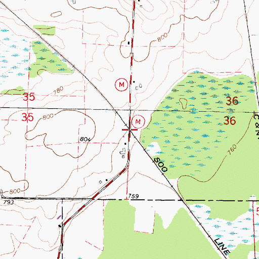 Topographic Map of Medina Station (historical), WI