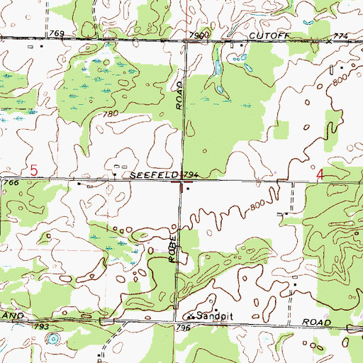 Topographic Map of Cutoff School (historical), WI