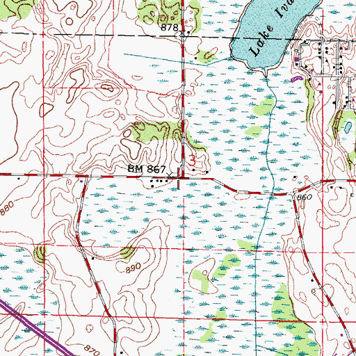 Topographic Map of North Bloomfield, WI