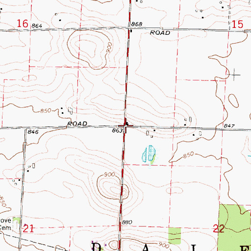 Topographic Map of Cloverleaf School (historical), WI