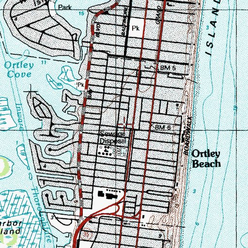 Topographic Map of Dover Beaches South, NJ