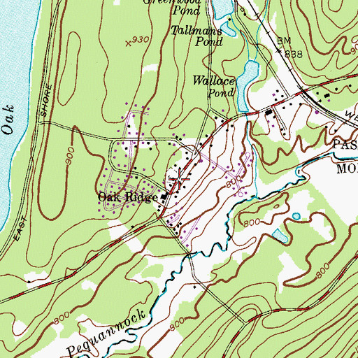 Topographic Map of Oak Ridge Presbyterian Church, NJ
