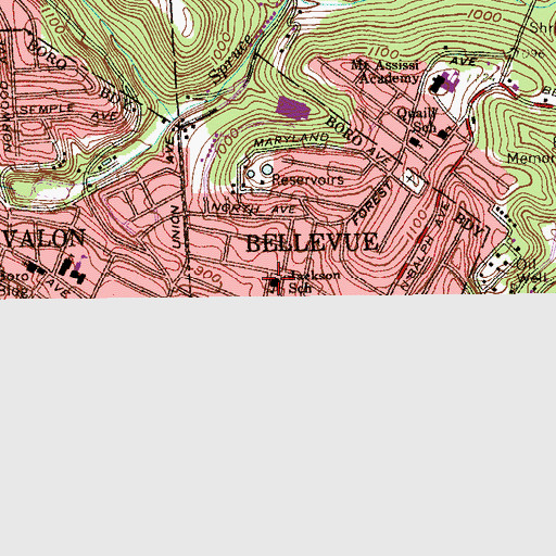 Topographic Map of Jacksonian Apartments, PA