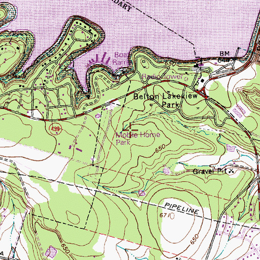 Topographic Map of Northgate Reservoir, TX