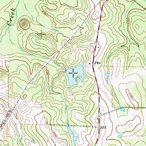 Topographic Map of Porterfield Lake, TX