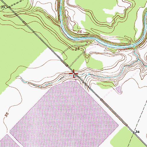 Topographic Map of San Bernard Reservoir Number 1 Levee, TX
