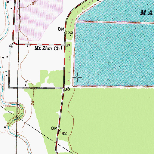 Topographic Map of Mann Lake Dam, TX