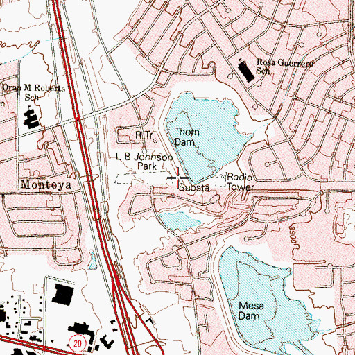 Topographic Map of Thorn Dam, TX