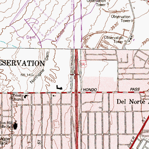 Topographic Map of Northgate Dam, TX