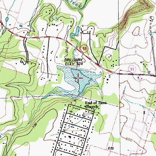Topographic Map of Soil Conservation Service Site 15 Reservoir, TX