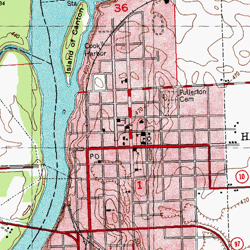 Topographic Map of Mason County Jail, IL