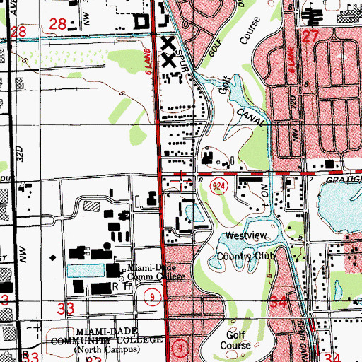 Topographic Map of Westview, FL