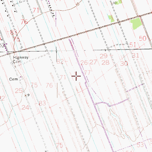 Topographic Map of North Vacherie, LA