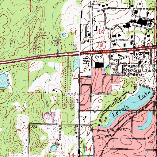 Topographic Map of West Hattiesburg, MS