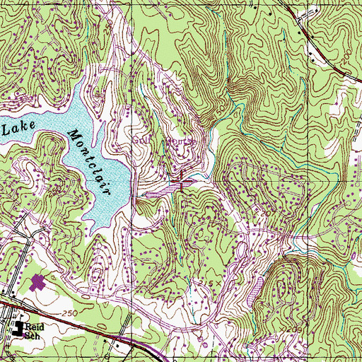 Topographic Map of Montclair, VA