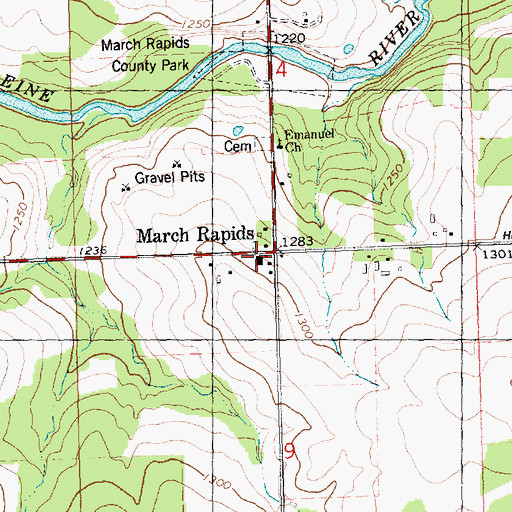 Topographic Map of Lindbergh School (historical), WI