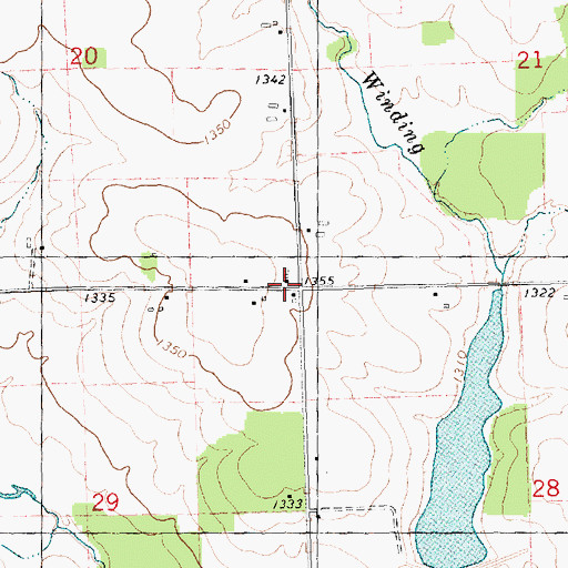 Topographic Map of Pleasant Hill School (historical), WI