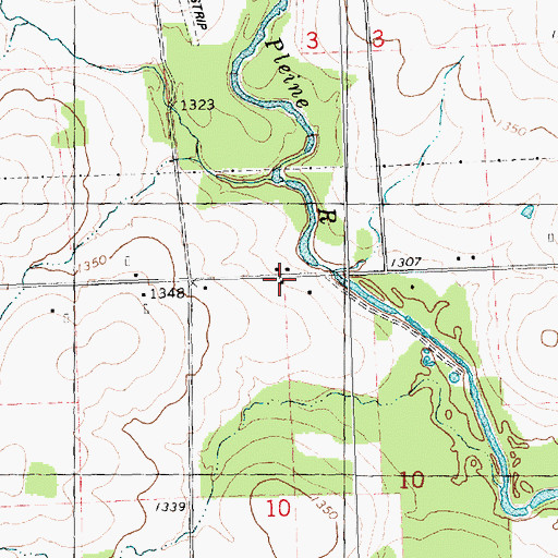 Topographic Map of Riverside School (historical), WI