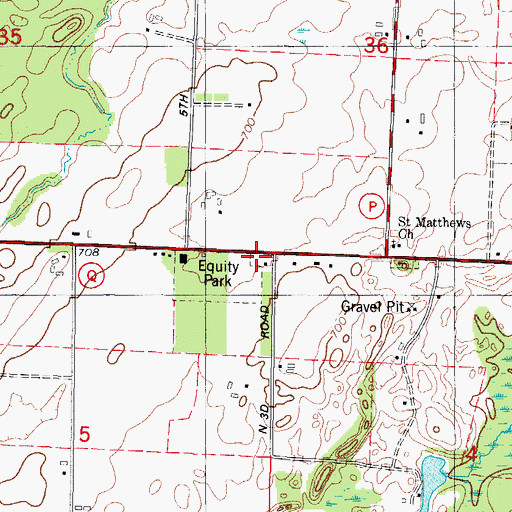 Topographic Map of Fairfield School (historical), WI