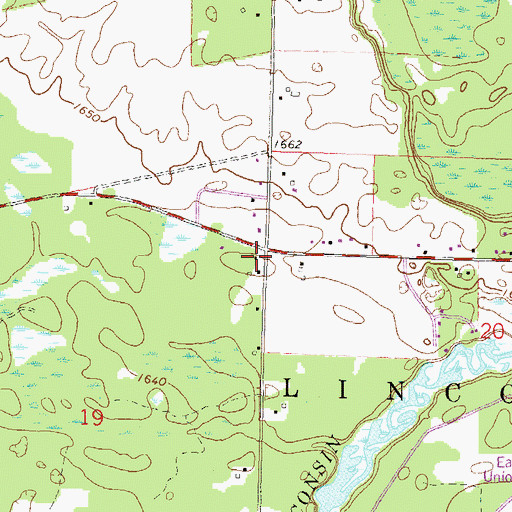 Topographic Map of Crocker School (historical), WI