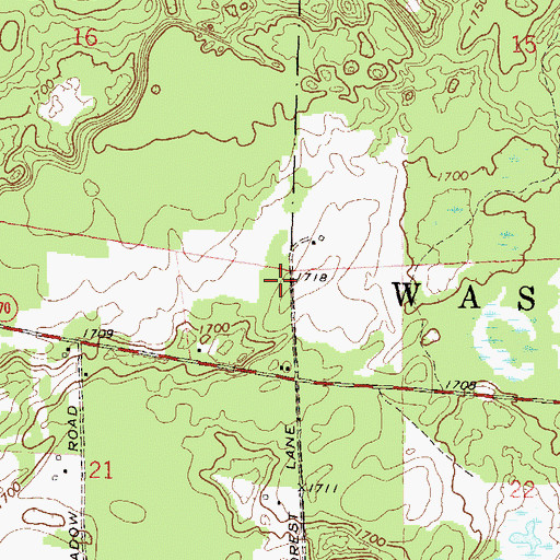 Topographic Map of Sanborn School (historical), WI