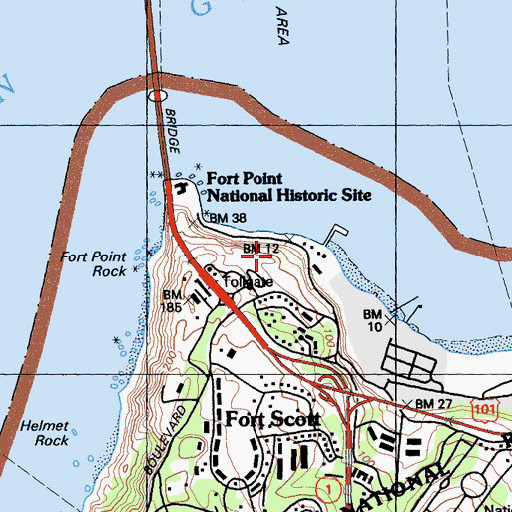 Topographic Map of Battery East (historical), CA
