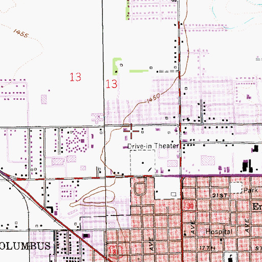 Topographic Map of Columbus Family Practice Association, NE