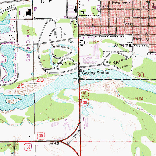 Topographic Map of Columbus Loup River Bridge, NE