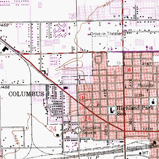 Topographic Map of Saint Isidore Elementary School, NE