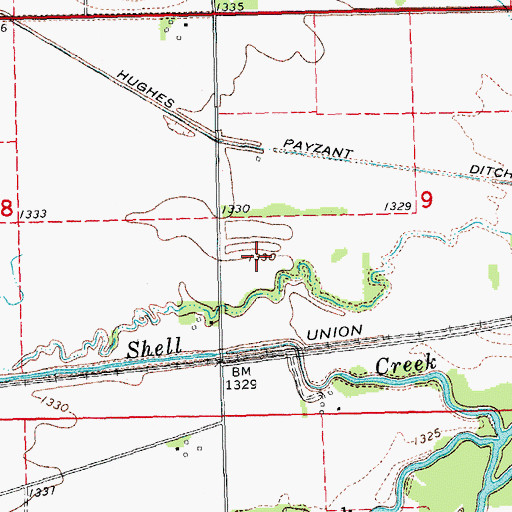 Topographic Map of Township of Rogers, NE