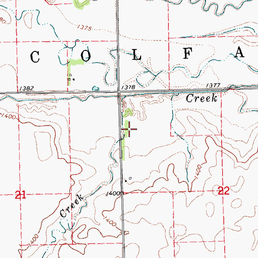Topographic Map of Township of Colfax, NE