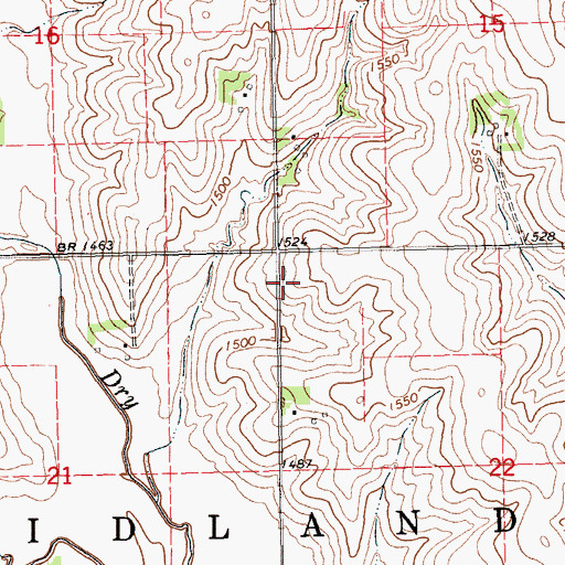 Topographic Map of Township of Midland, NE