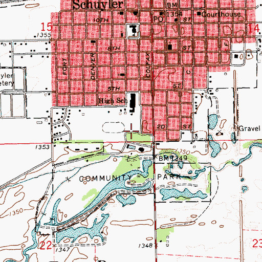 Topographic Map of Merchants Park, NE