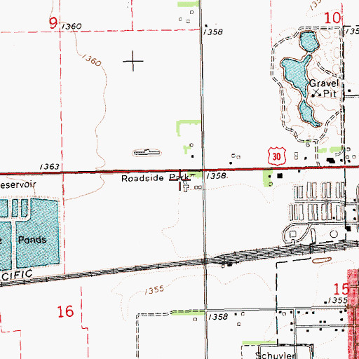 Topographic Map of Sunset Acres, NE