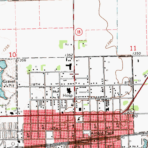 Topographic Map of Christ United Methodist Church, NE