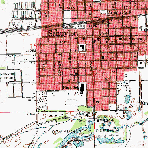 Topographic Map of Saint Augustines Catholic Church, NE