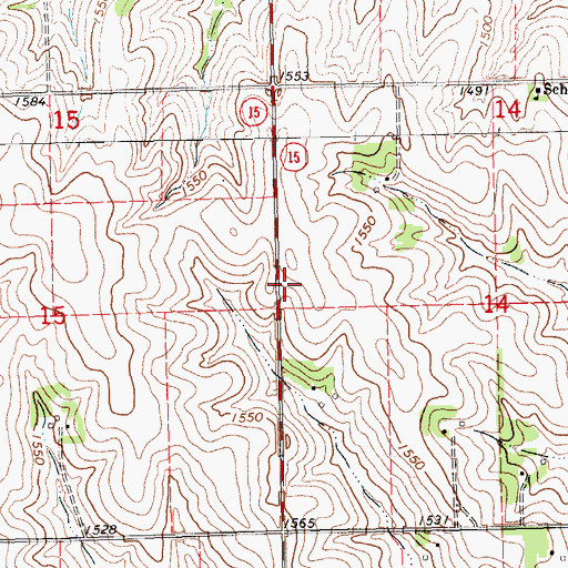 Topographic Map of Colfax County District Number 501 School, NE