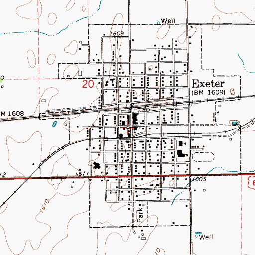 Topographic Map of Exeter Police Department, NE