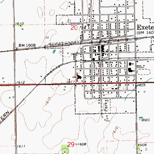 Topographic Map of Community Care of Exeter, NE