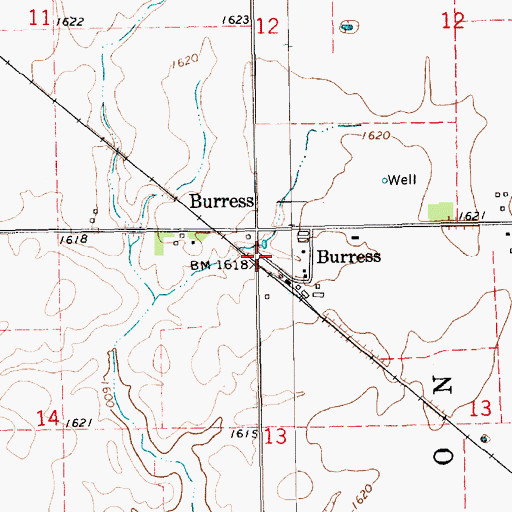 Topographic Map of Burress, NE