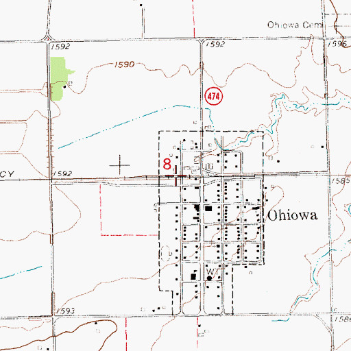 Topographic Map of Ohiowa, NE