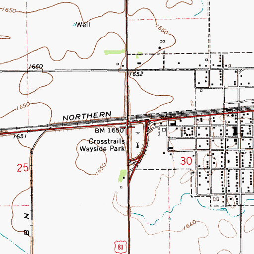 Topographic Map of Fairmont Army Air Field Historical Marker, NE