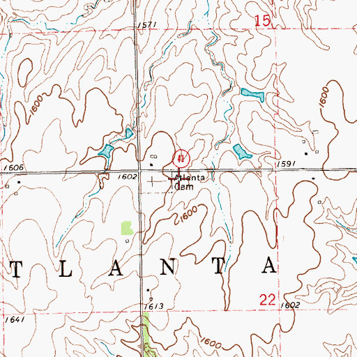 Topographic Map of Township of Atlanta, NE