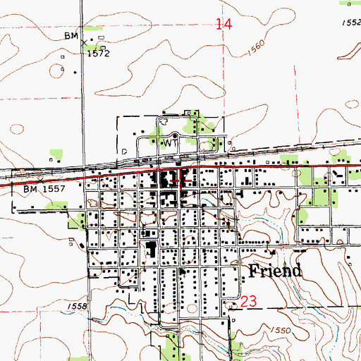 Topographic Map of Gilbert Public Library, NE