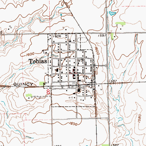Topographic Map of Tobias Post Office, NE