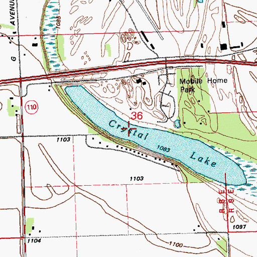 Topographic Map of Crystal Lake, NE
